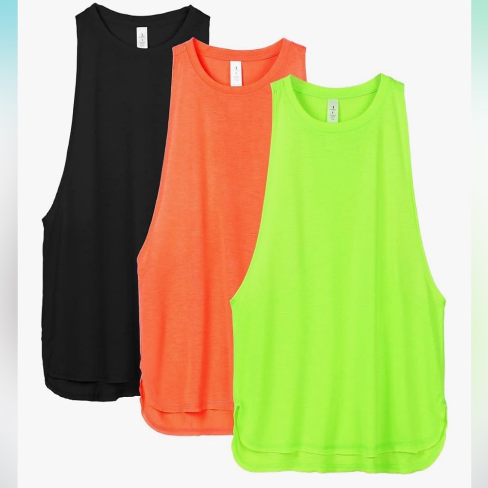 icyzone Women's Racerback High Neck Workout Yoga Muscle Tank Tops